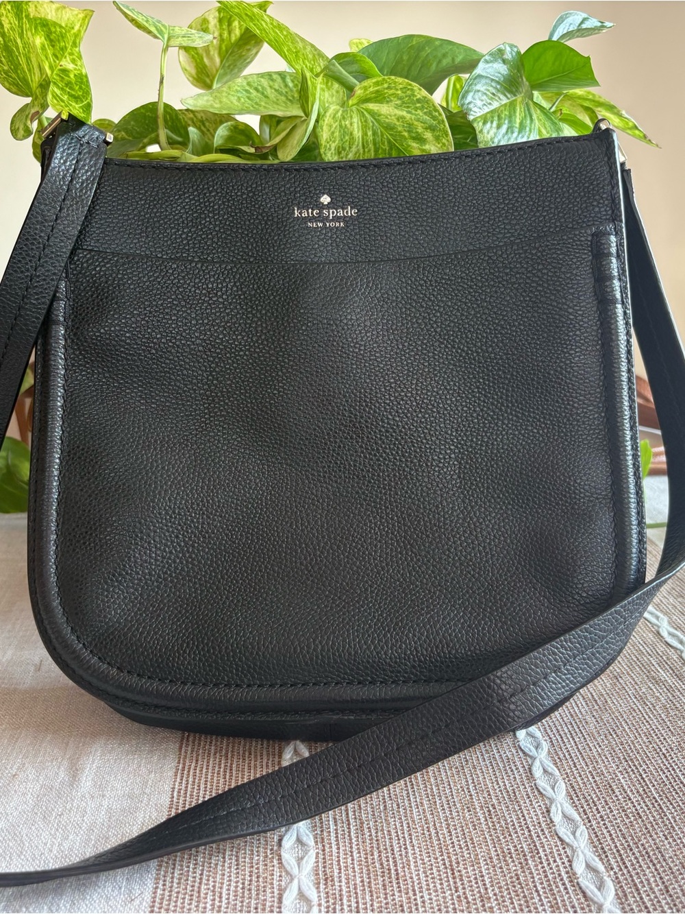 kate spade Black Pebbled Leather Crossbody Bag